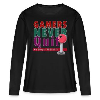 Gambling Gaming Gift Idea Nerd - Women's Premium Organic Long Sleeve Shirt - black - Front - Julia (174cm)