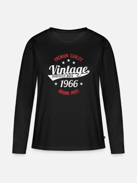 1966 Vintage - Women's Premium Organic Long Sleeve Shirt - black
