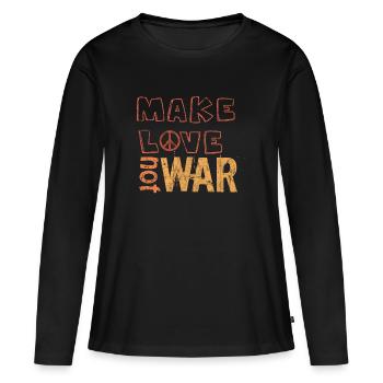 Peace - Frauen Premium Bio Langarmshirt - Schwarz - Vorne - Julia (174cm)