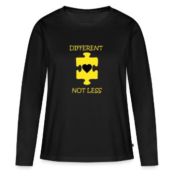 autisme - T-shirt manches longues Premium bio Femme - noir - Devant - Julia (174cm)