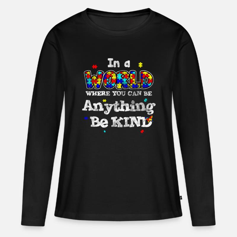 Autismus - Frauen Premium Bio Langarmshirt - Schwarz