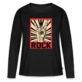 Rock - Frauen Premium Bio Langarmshirt - Schwarz - Vorne - Julia (174cm)