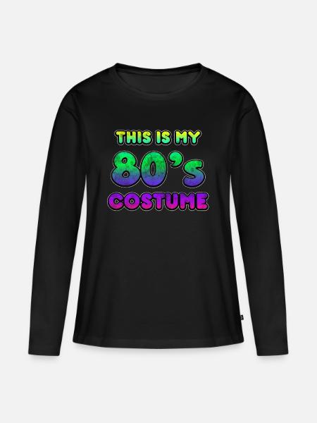 80er Jahre - Frauen Premium Bio Langarmshirt - Schwarz