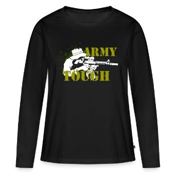 armée - T-shirt manches longues Premium bio Femme - noir - Devant - Julia (174cm)