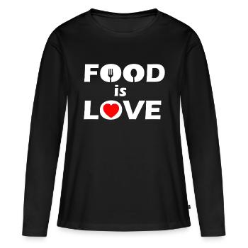 manger - T-shirt manches longues Premium bio Femme - noir - Devant - Julia (174cm)