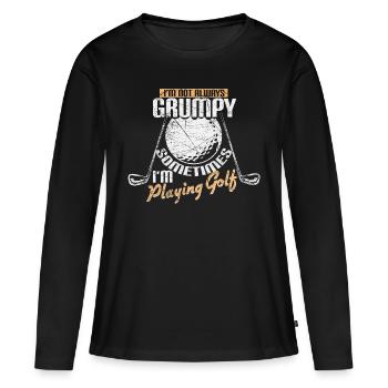 Golf en disant - T-shirt manches longues Premium bio Femme - noir - Devant - Julia (174cm)