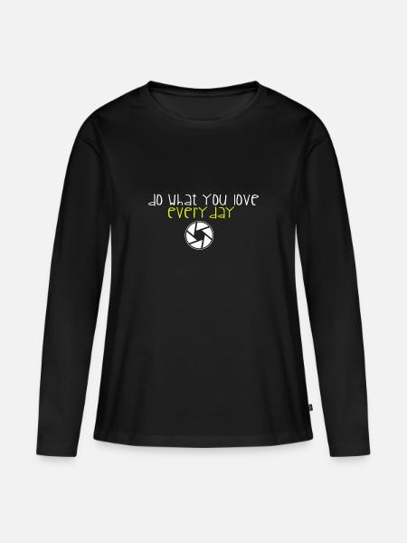 Fotograf - Frauen Premium Bio Langarmshirt - Schwarz