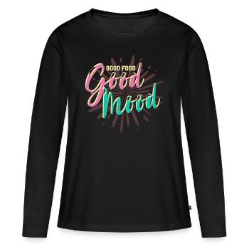 manger - T-shirt manches longues Premium bio Femme - noir - Devant - Julia (174cm)