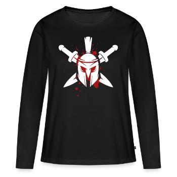 Design spartiate - T-shirt manches longues Premium bio Femme - noir - Devant - Julia (174cm)