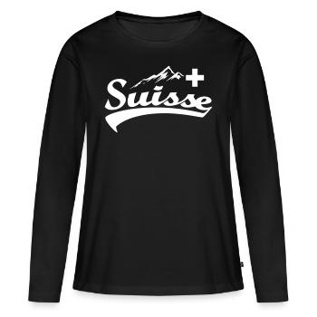 suisse 04 suisse suisse maillot 1er août - T-shirt manches longues Premium bio Femme - noir - Devant - Julia (174cm)