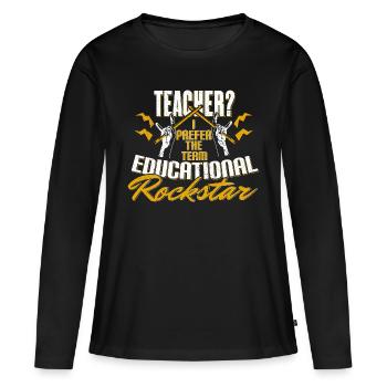 Schule Lehrer Lehrer - Frauen Premium Bio Langarmshirt - Schwarz - Vorne - Julia (174cm)