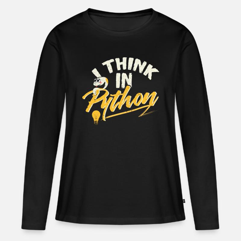 Python Programmierer - Frauen Premium Bio Langarmshirt - Schwarz