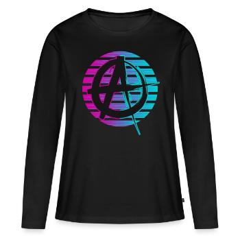 Anarchist Anarchism Anarchy Neon Symbol - Women's Premium Organic Long Sleeve Shirt - black - Front - Julia (174cm)