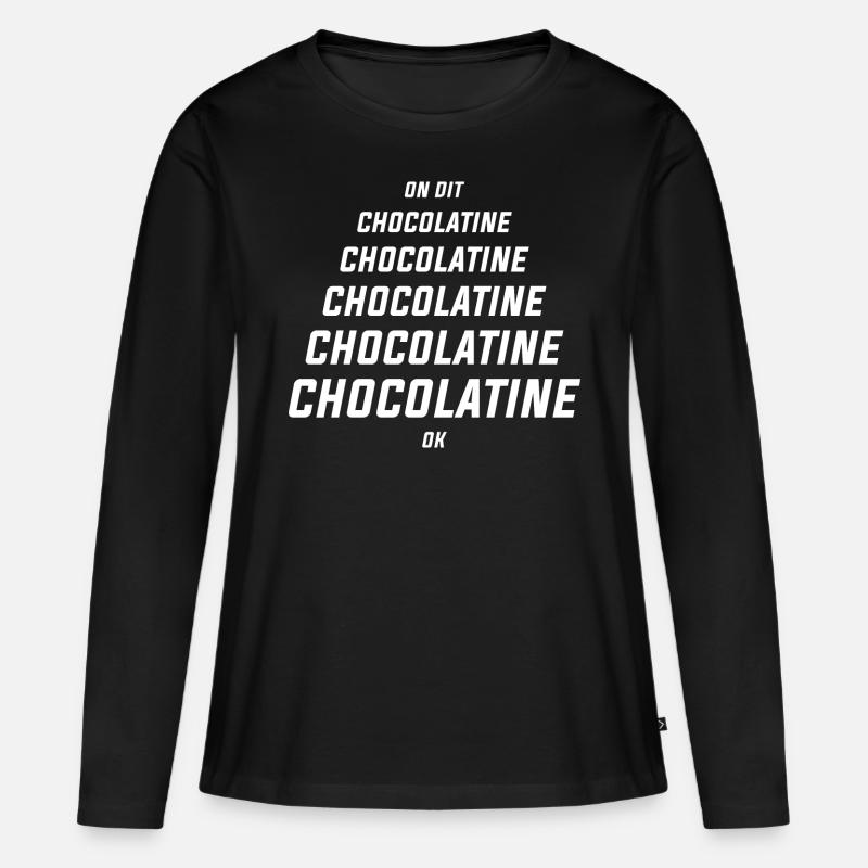 Chocolatine - Frauen Premium Bio Langarmshirt - Schwarz