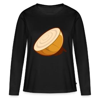oignon - T-shirt manches longues Premium bio Femme - noir - Devant - Julia (174cm)
