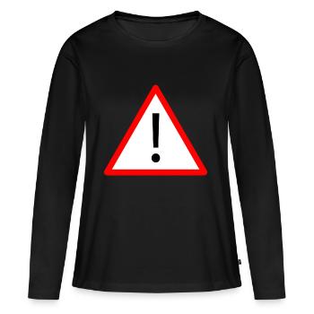 Attention! - T-shirt manches longues Premium bio Femme - noir - Devant - Julia (174cm)