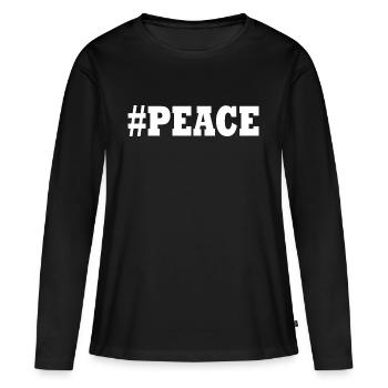Peace - T-shirt manches longues Premium bio Femme - noir - Devant - Julia (174cm)