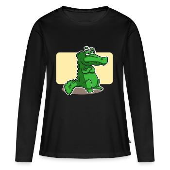 crocodile doux - T-shirt manches longues Premium bio Femme - noir - Devant - Julia (174cm)