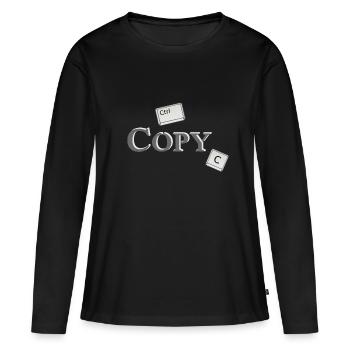 Copy Paste (part1) Partnerlook Friends Geschenk - Frauen Premium Bio Langarmshirt - Schwarz - Vorne - Julia (174cm)