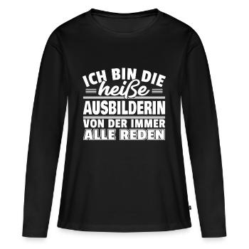 Heiße Ausbilderin - Frauen Premium Bio Langarmshirt - Schwarz - Vorne - Julia (174cm)