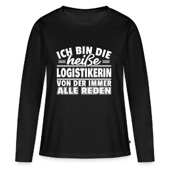 Heiße Logistikerin - Frauen Premium Bio Langarmshirt - Schwarz - Vorne - Julia (174cm)