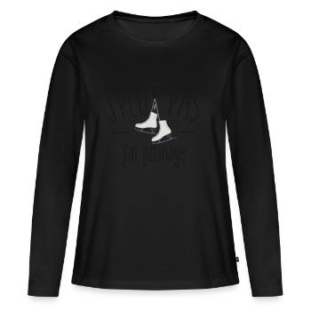 Je peux pas j'ai patinage - T-shirt manches longues Premium bio Femme - noir - Devant - Julia (174cm)