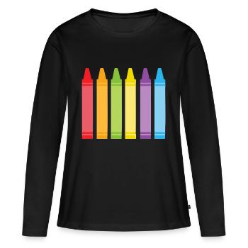Stifte - Frauen Premium Bio Langarmshirt - Schwarz - Vorne - Julia (174cm)