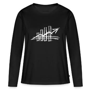 Bourse en blanc - T-shirt manches longues Premium bio Femme - noir - Devant - Julia (174cm)
