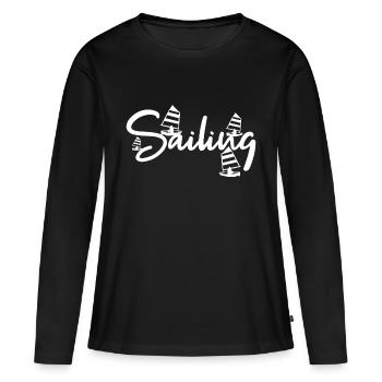 Voile - T-shirt manches longues Premium bio Femme - noir - Devant - Julia (174cm)
