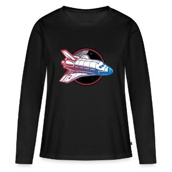 spaceship space shuttle - Women's Premium Organic Long Sleeve Shirt - black - Front - Julia (174cm)