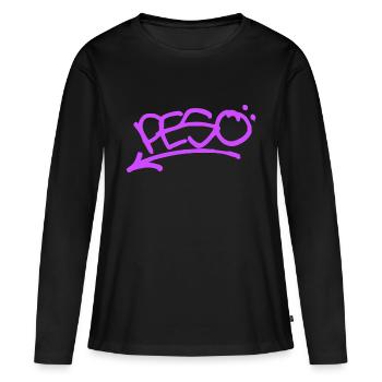 Graffiti Peso - Frauen Premium Bio Langarmshirt - Schwarz - Vorne - Julia (174cm)