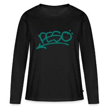 Graffiti Peso - Frauen Premium Bio Langarmshirt - Schwarz - Vorne - Julia (174cm)