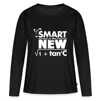 Smart is the new... - T-shirt manches longues Premium bio Femme - noir - Devant - Julia (174cm)