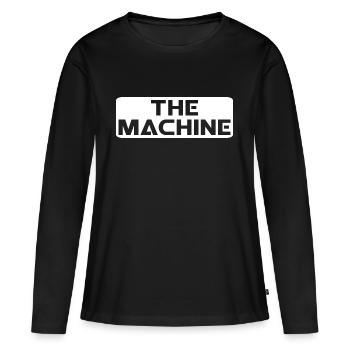 LA MACHINE nouveau - T-shirt manches longues Premium bio Femme - noir - Devant - Julia (174cm)