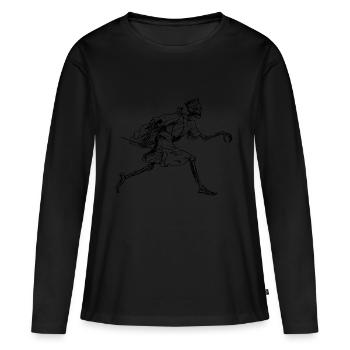Skull king - T-shirt manches longues Premium bio Femme - noir - Devant - Julia (174cm)