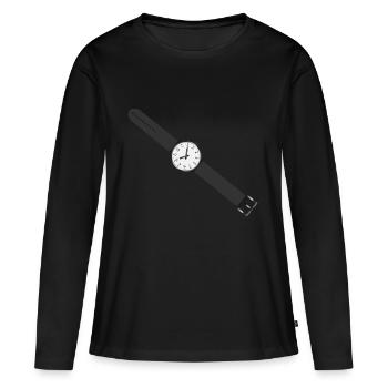 clock time clock time hourglass hourglass162 - Women's Premium Organic Long Sleeve Shirt - black - Front - Julia (174cm)
