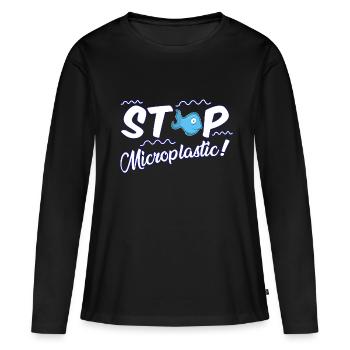 Stop Microplastic - Stops microplastic - Women's Premium Organic Long Sleeve Shirt - black - Front - Julia (174cm)