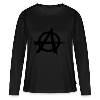 Anarchie Anarchiste Punk - T-shirt manches longues Premium bio Femme - noir - Devant - Julia (174cm)