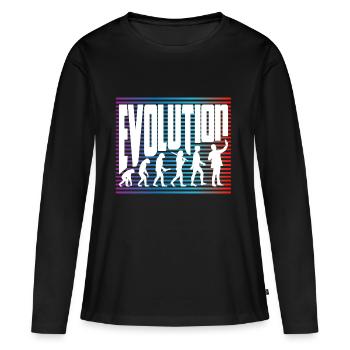 Evolution - Frauen Premium Bio Langarmshirt - Schwarz - Vorne - Julia (174cm)