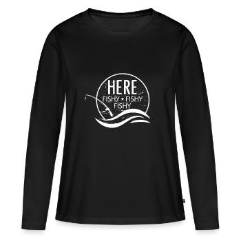Angeln - Frauen Premium Bio Langarmshirt - Schwarz - Vorne - Julia (174cm)