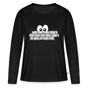 Hinter der Mauer - Frauen Premium Bio Langarmshirt - Schwarz - Vorne - Julia (174cm)
