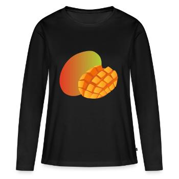 veggie Veggie mangue fruits8 - T-shirt manches longues Premium bio Femme - noir - Devant - Julia (174cm)