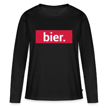 bière. - T-shirt manches longues Premium bio Femme - noir - Devant - Julia (174cm)