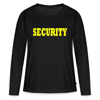 Sécurité - T-shirt manches longues Premium bio Femme - noir - Devant - Julia (174cm)