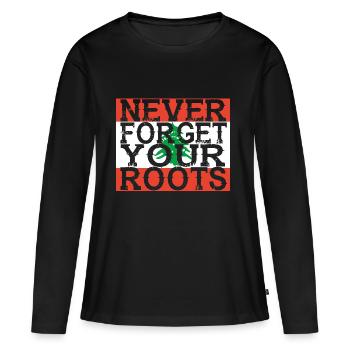never forget roots home Libanon - Frauen Premium Bio Langarmshirt - Schwarz - Vorne - Julia (174cm)