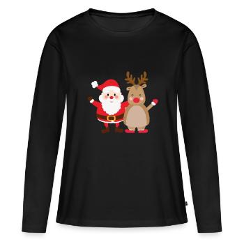 rudolph santa - Frauen Premium Bio Langarmshirt - Schwarz - Vorne - Julia (174cm)