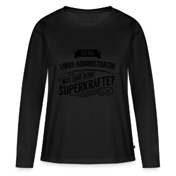 Linux Administrator - Frauen Premium Bio Langarmshirt - Schwarz - Vorne - Julia (174cm)