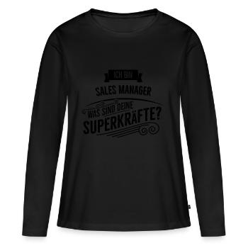 Sales Manager - Frauen Premium Bio Langarmshirt - Schwarz - Vorne - Julia (174cm)