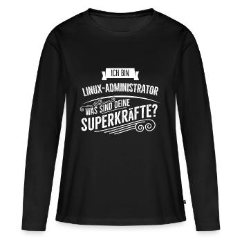 Linux Administrator - Frauen Premium Bio Langarmshirt - Schwarz - Vorne - Julia (174cm)