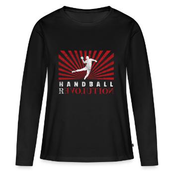 Handball cadeau de handball Handball - T-shirt manches longues Premium bio Femme - noir - Devant - Julia (174cm)